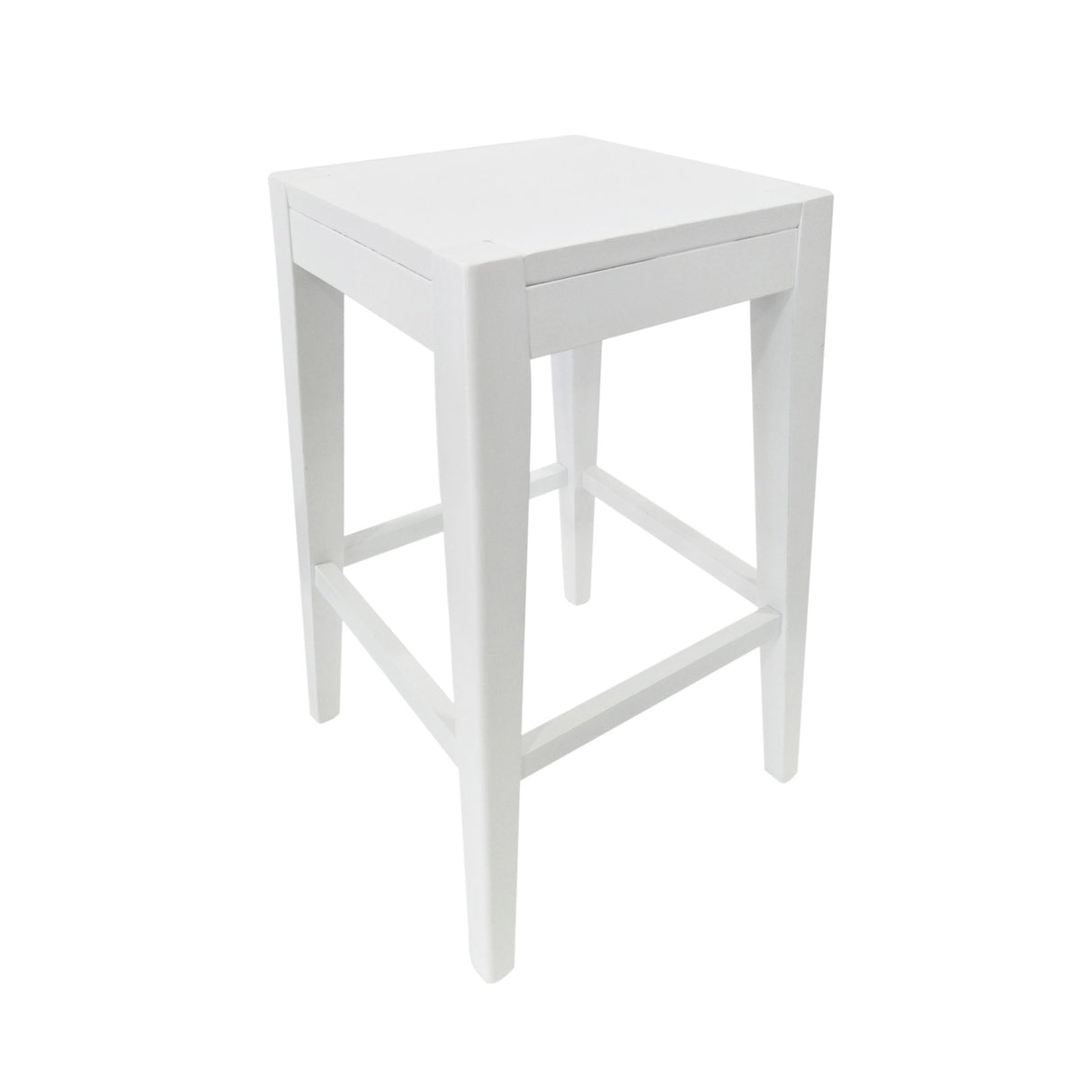 Counter Barstool (Set of 2), Rubber Wood - White