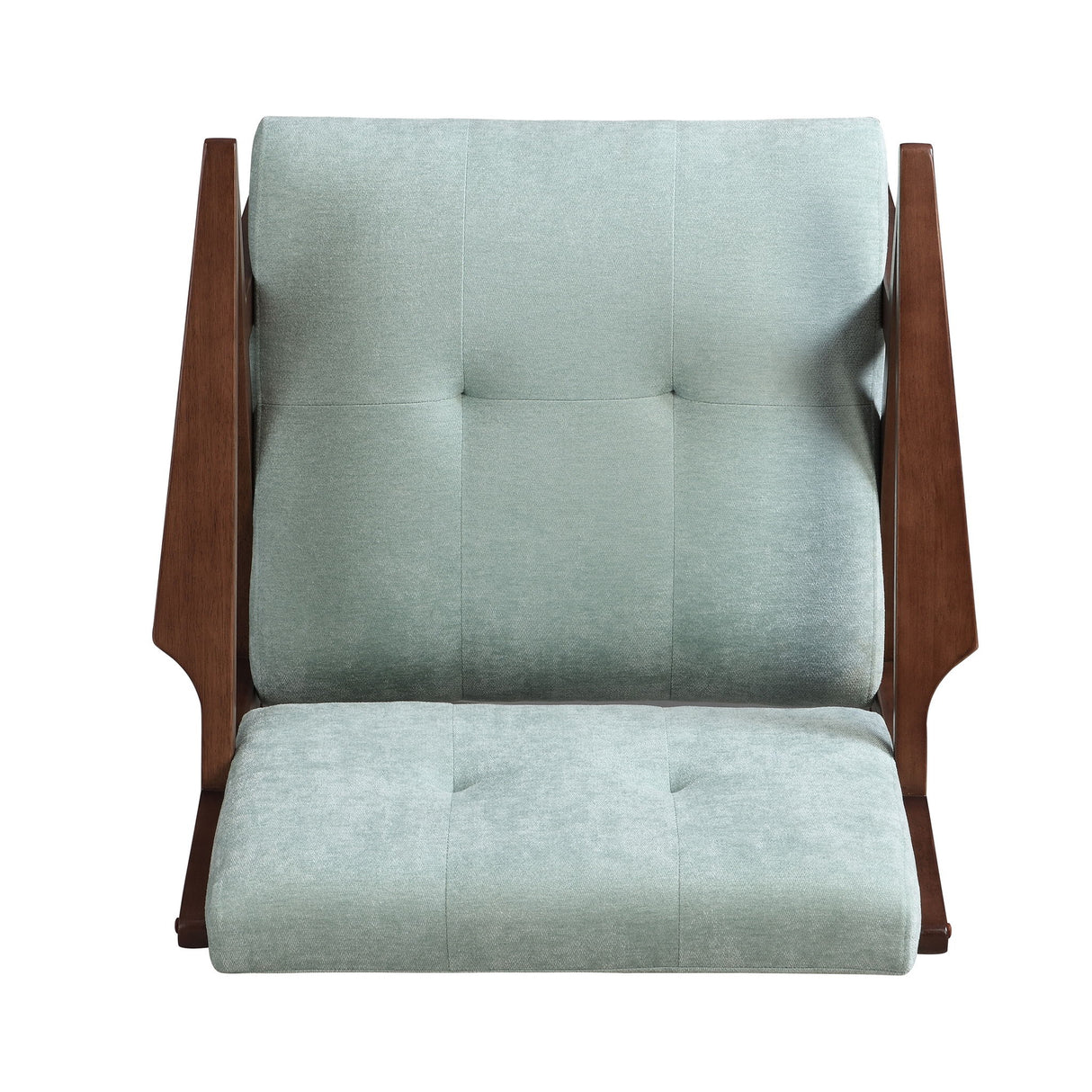 Modern Accent Chair With Plush Cushions, Angled Arm Design - Green