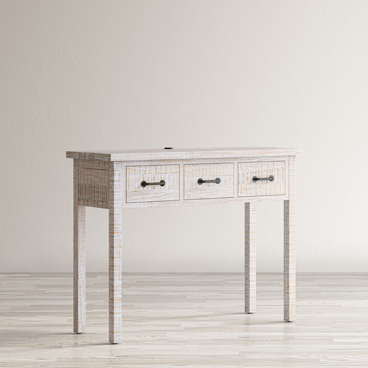 North Coast - 3 Drawer Accent Console - White Wash