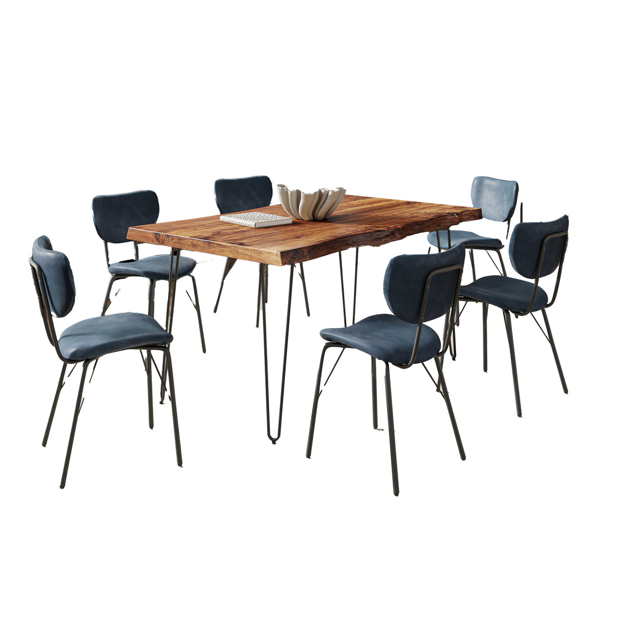 Nature's Edge - 7 Piece Upholstered Dining Set - Chestnut