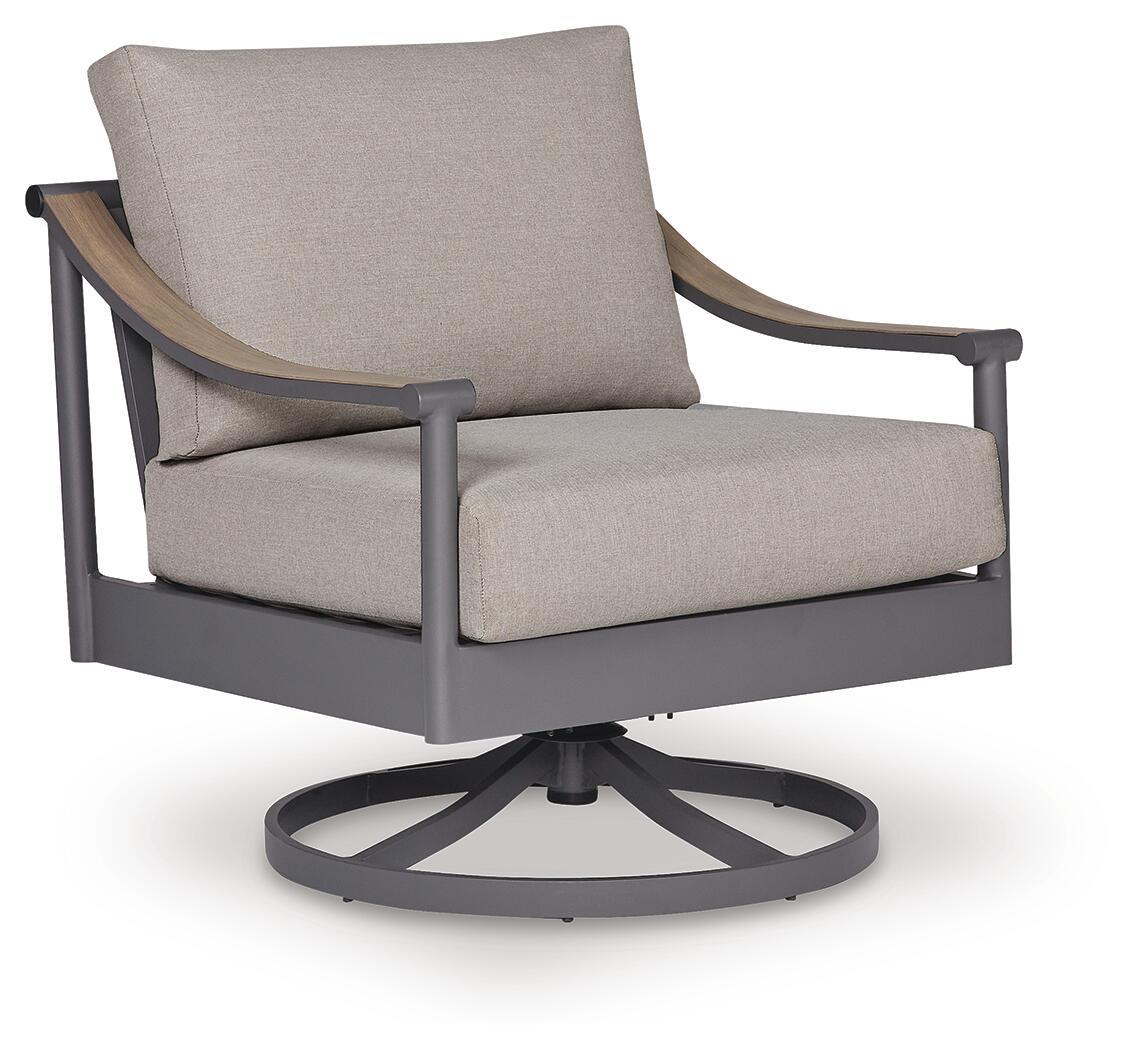 Ocean Beach - Swivel Lounge With Cushion - Gray