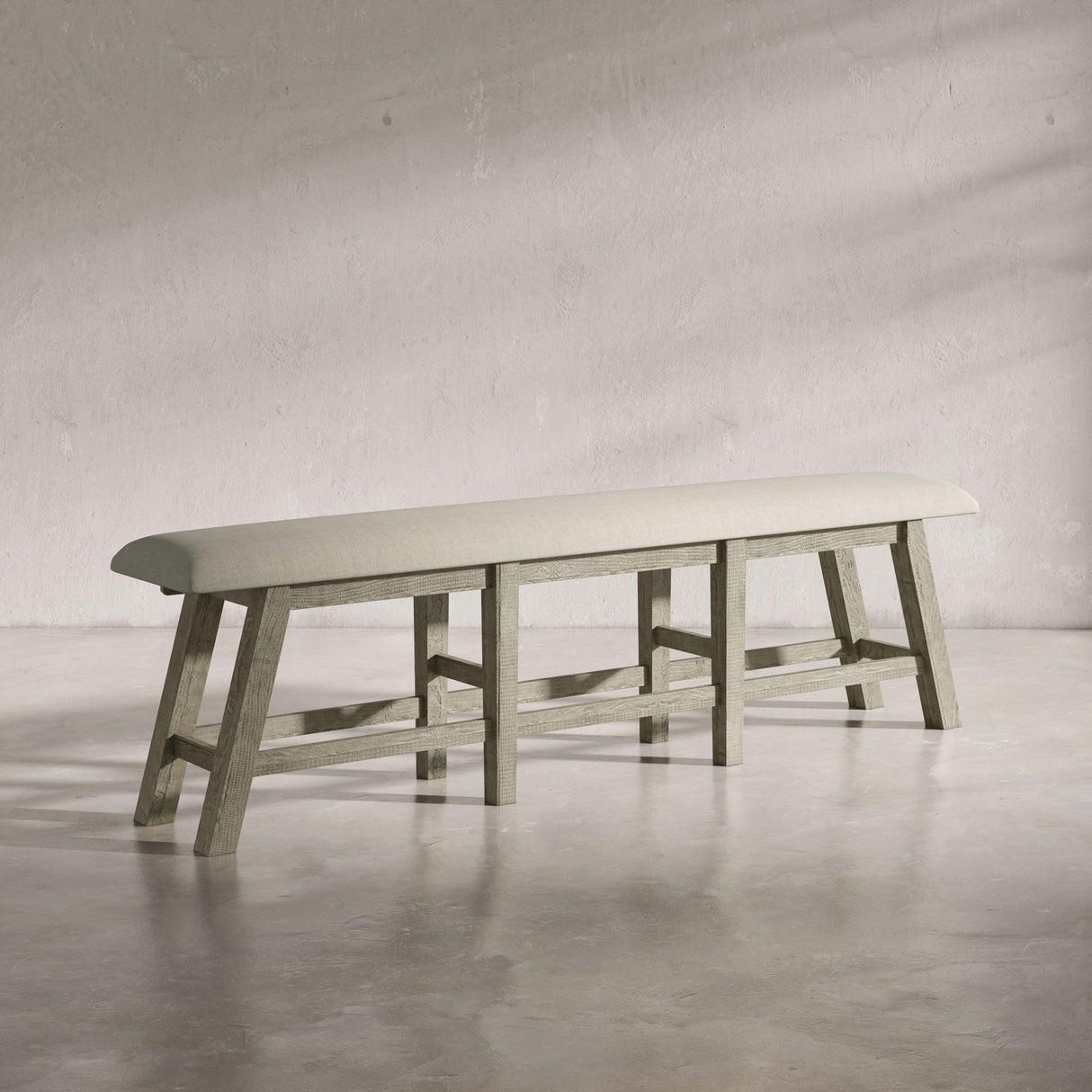 Telluride - Counter Bench - Driftwood Gray / Beige