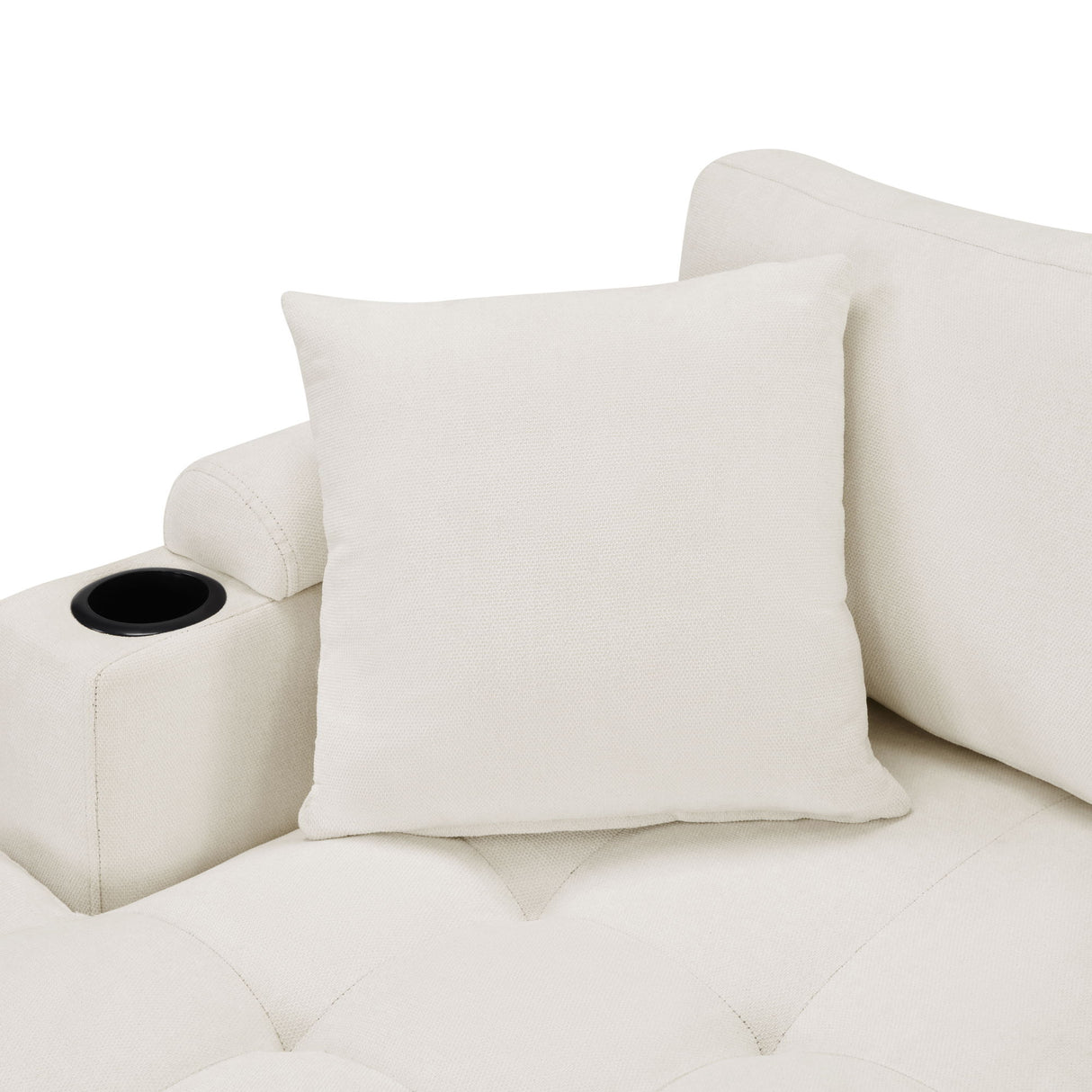 U Shaped Sectional Sofa, Corner Living Room Couch With Built In Cup Holders, Storage, USB Ports