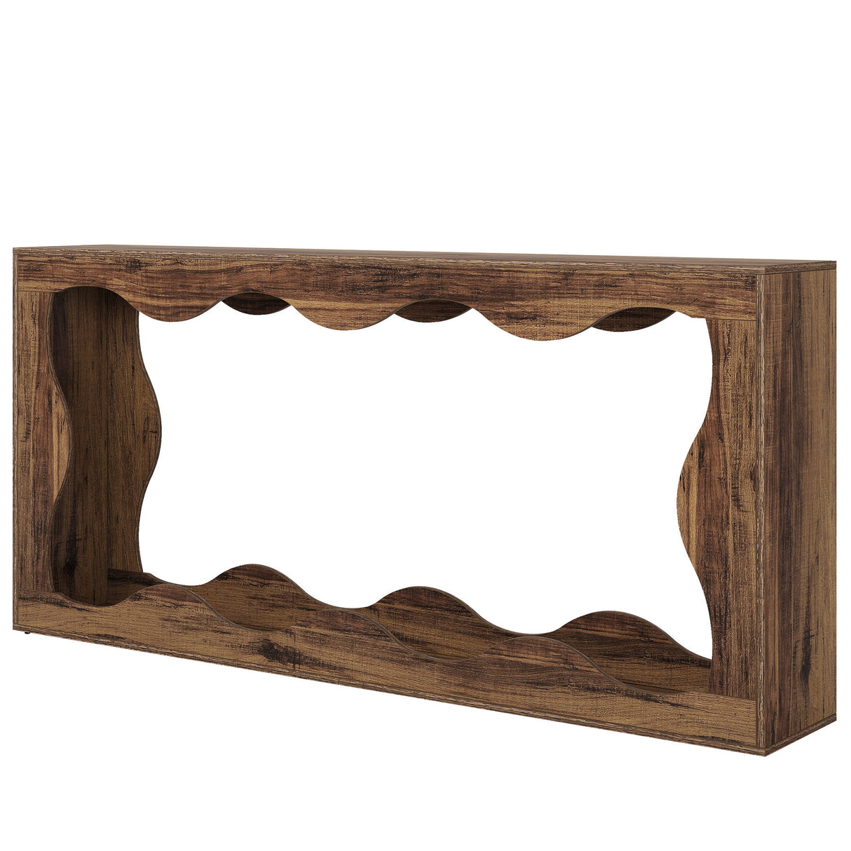 Console Table With Storage, Narrow Entryway Stand For Living Hallway - Light Brown