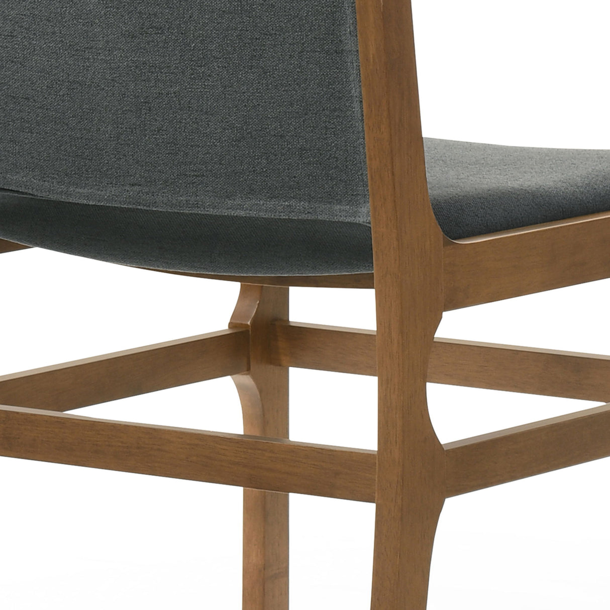 Contemporary Dining Chair Set Upholstered Fabric With Rubberwood Frame
