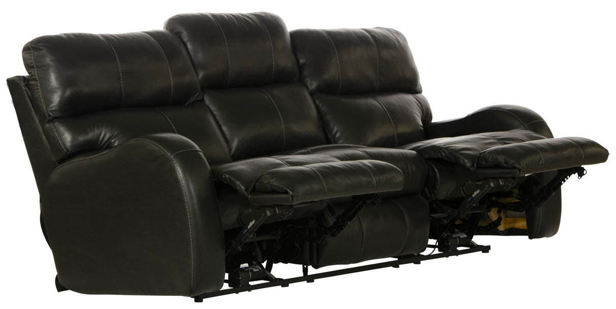 Angelo - Leather Power Reclining Sofa - Black