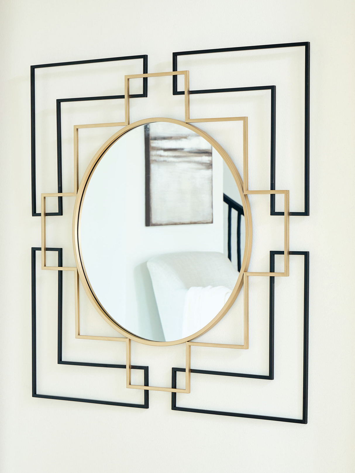 Oceanal - Accent Mirror - Black / Gold Finish