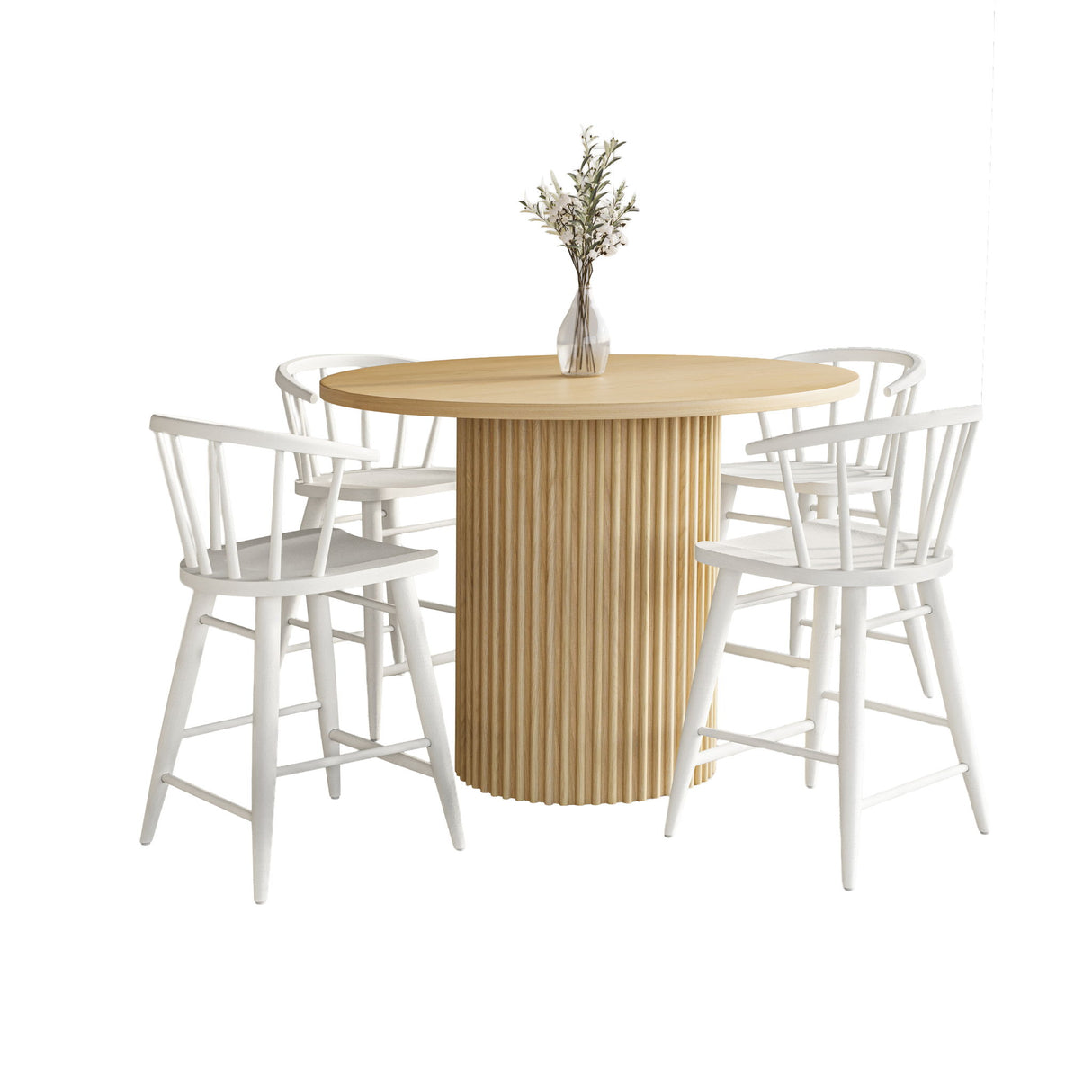 Auden - 5 Piece Counter Height Set - White
