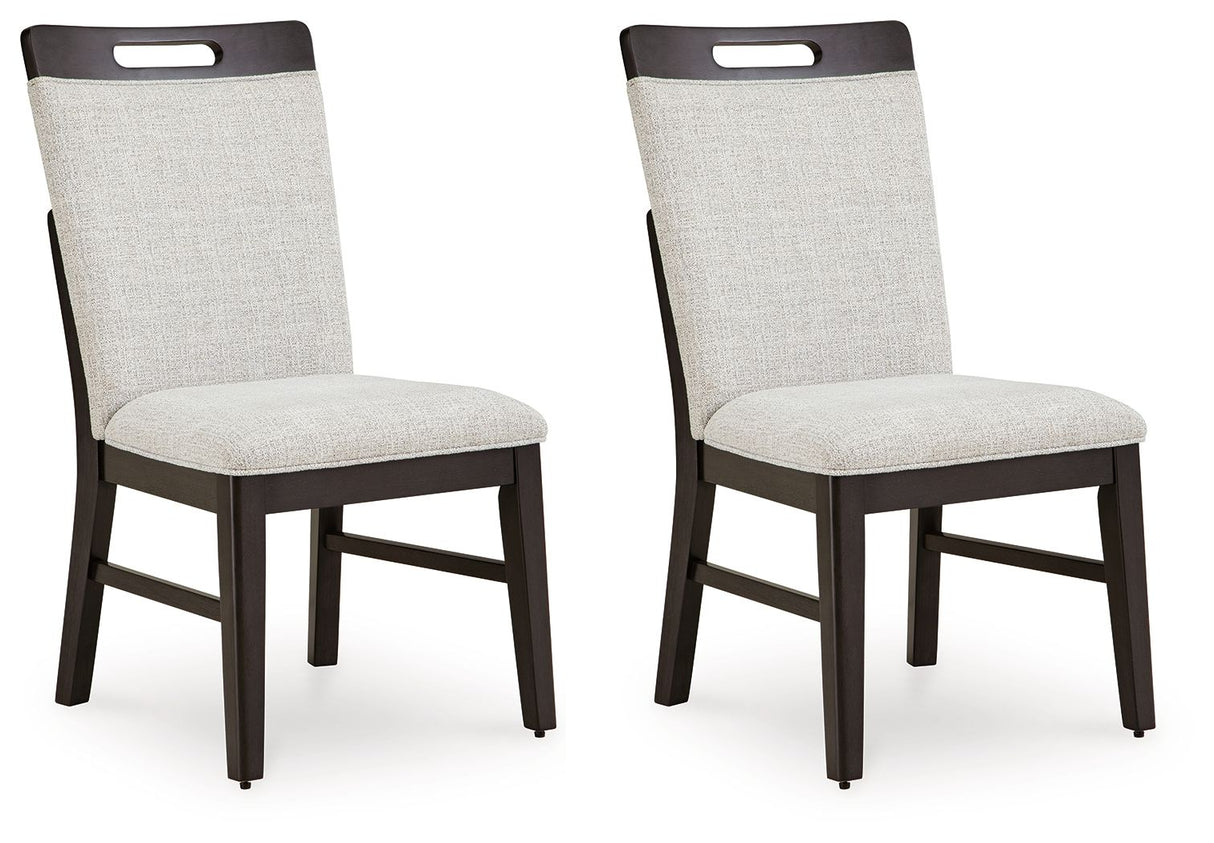 Neymorton - Dining Upholstered Side Chair (Set of 2) - Light Gray / Brown