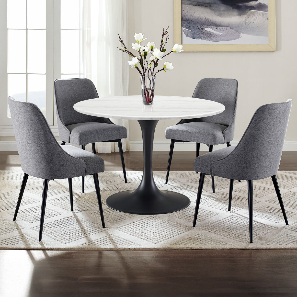 Colfax - Dining Set With White Top Table