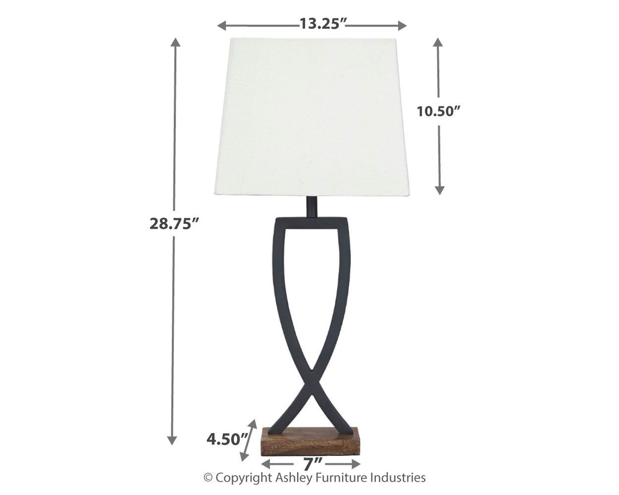 Makara - Metal Table Lamp (Set of 2) - Black / Brown