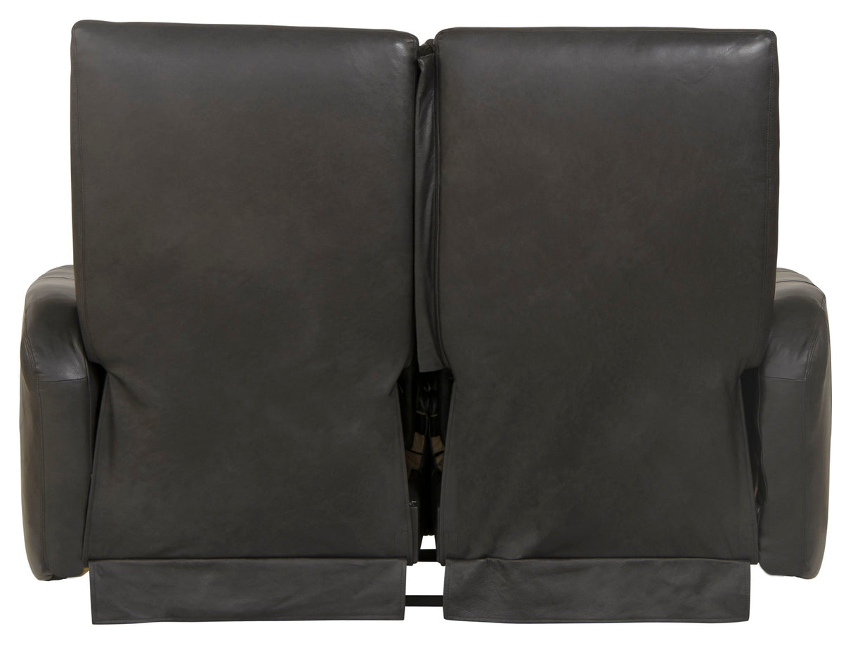 Bosa - Leather Power Reclining Loveseat - Charcoal