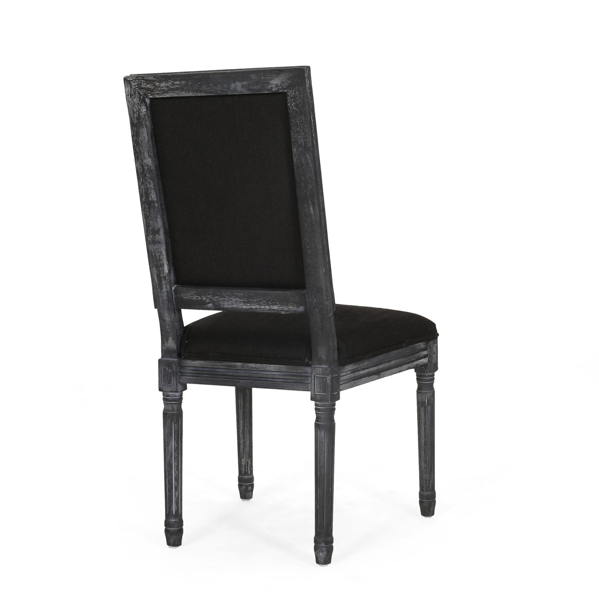French Country Style Dining Chair With Upholstered Seating And Fluted Legs