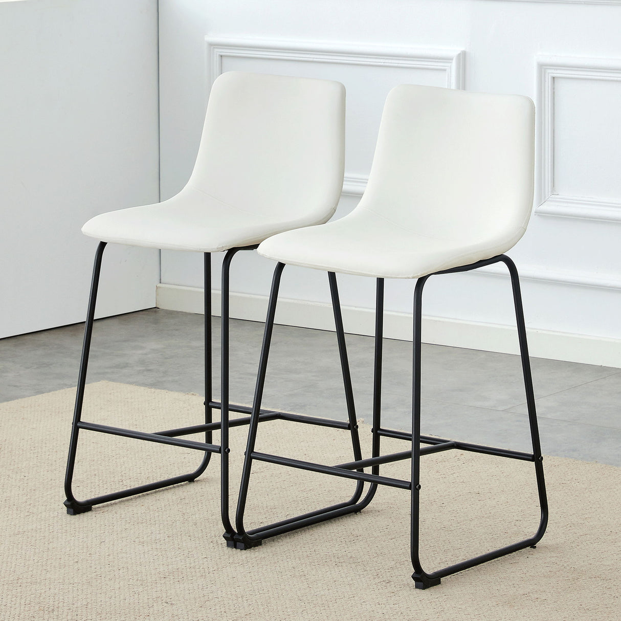 Retro Bar Chairs, Comfortable Stools (Set of 2)