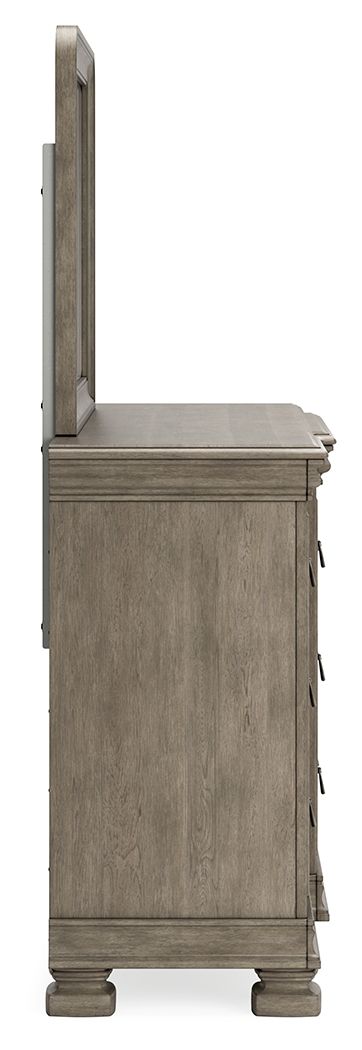Lexorne - Dresser And Mirror - Gray