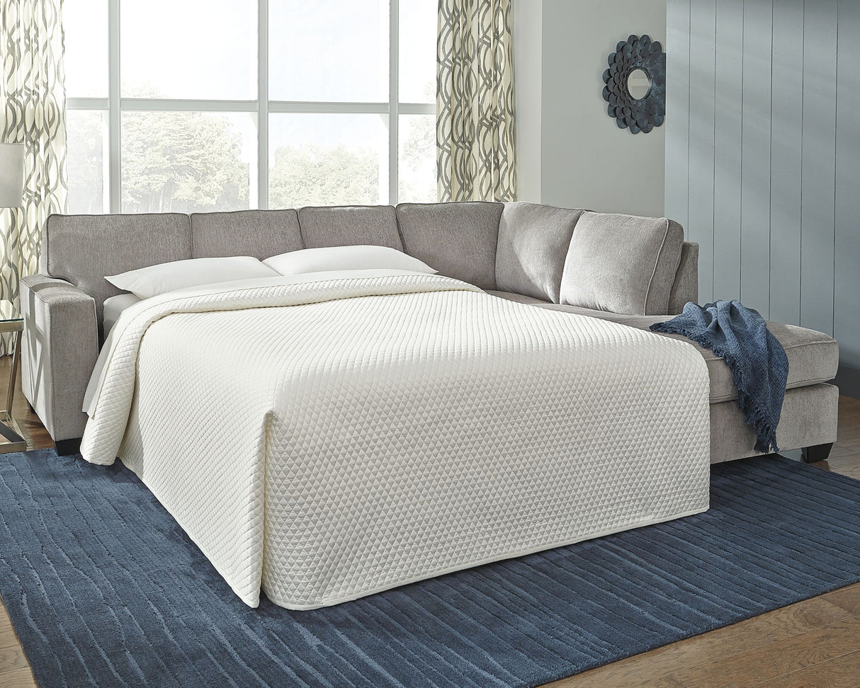 Altari - Right Arm Facing Corner Chaise With Sleeper 2 Pc Sectional - Alloy