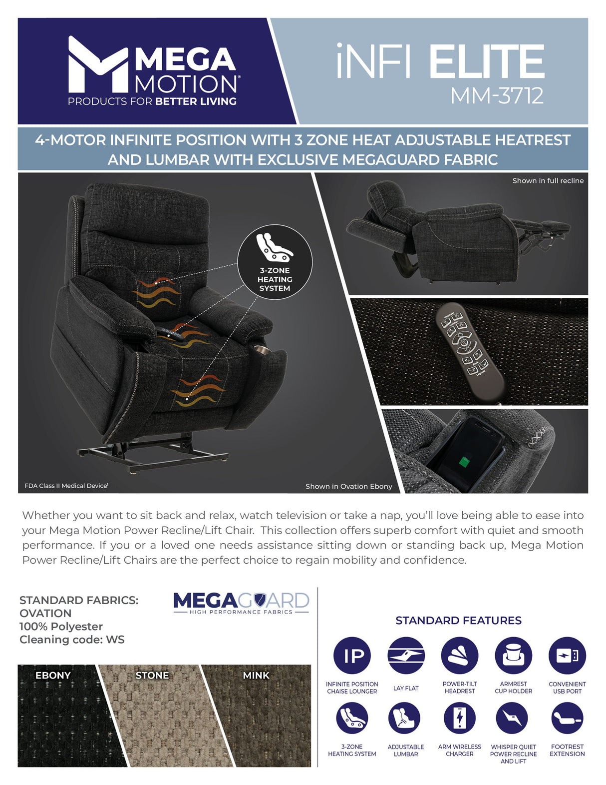MM-3712 Power Lift Recliner