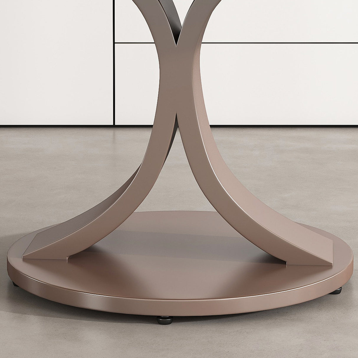 Round Dining Table With 360° Rotating Lazy Susan Scratch & Heat For Dining Room & Kitchen, Table Only - White