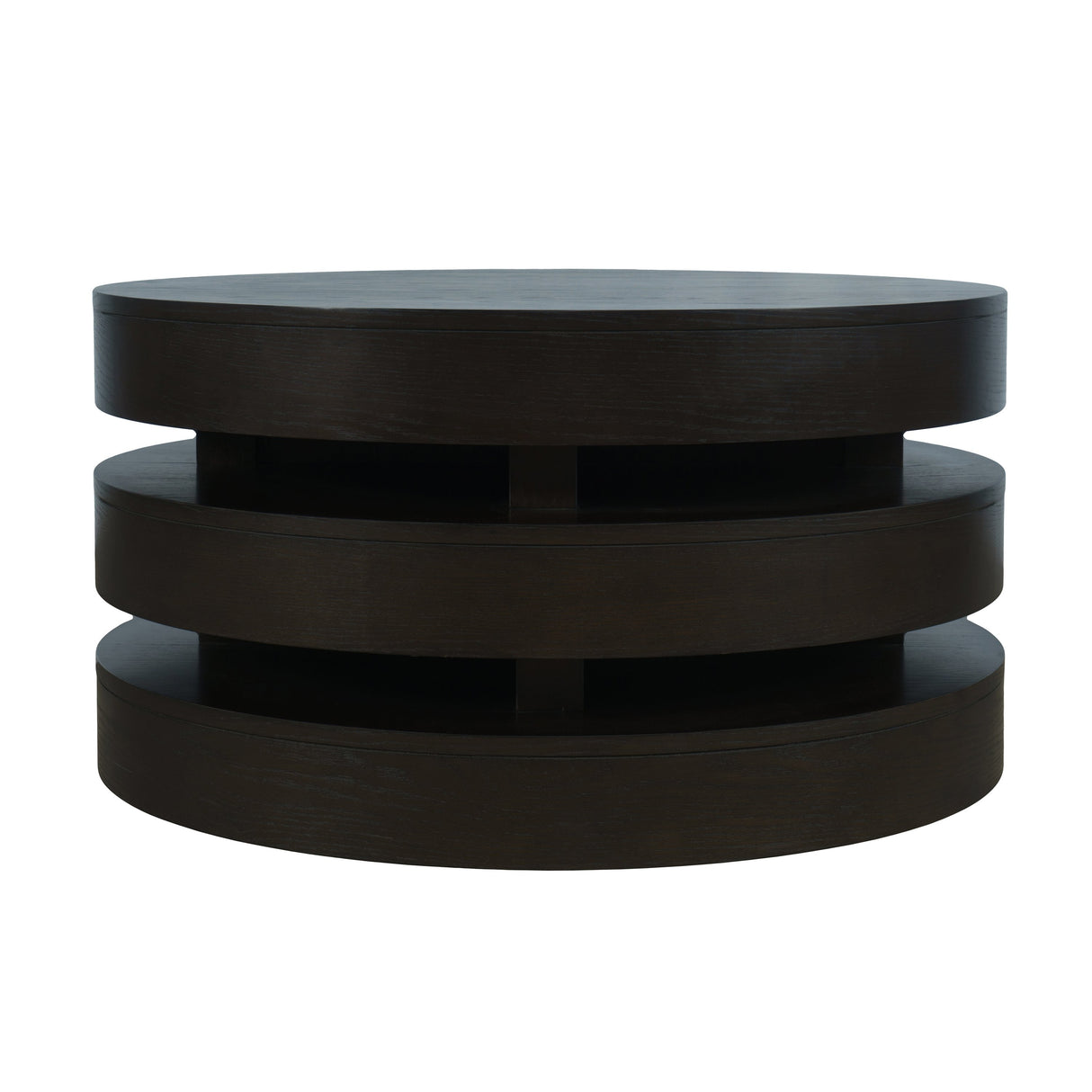 Brix Round Cocktail Table w/Casters - Espresso