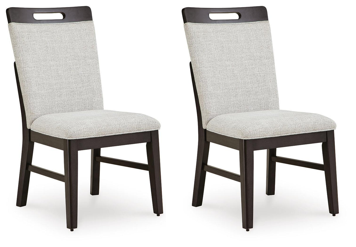 Neymorton - Dining Upholstered Side Chair (Set of 2) - Light Gray / Brown