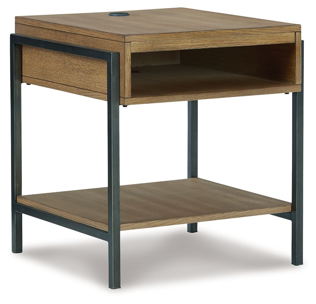 Fridley - Rectangular End Table - Brown / Black