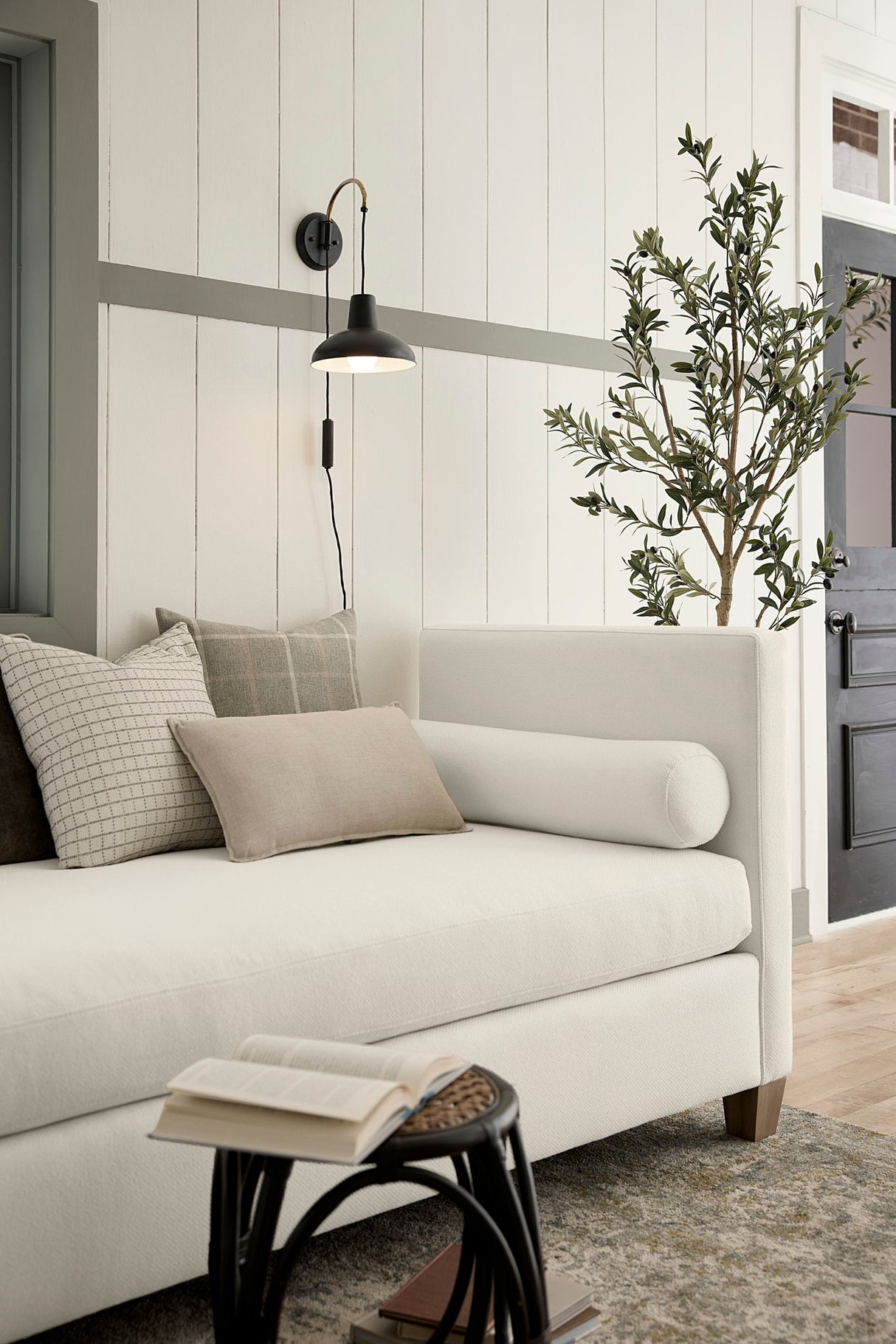 Tide & Timber - Linen Upholstery Day Bed With Twin Mattress And 4 Legs
