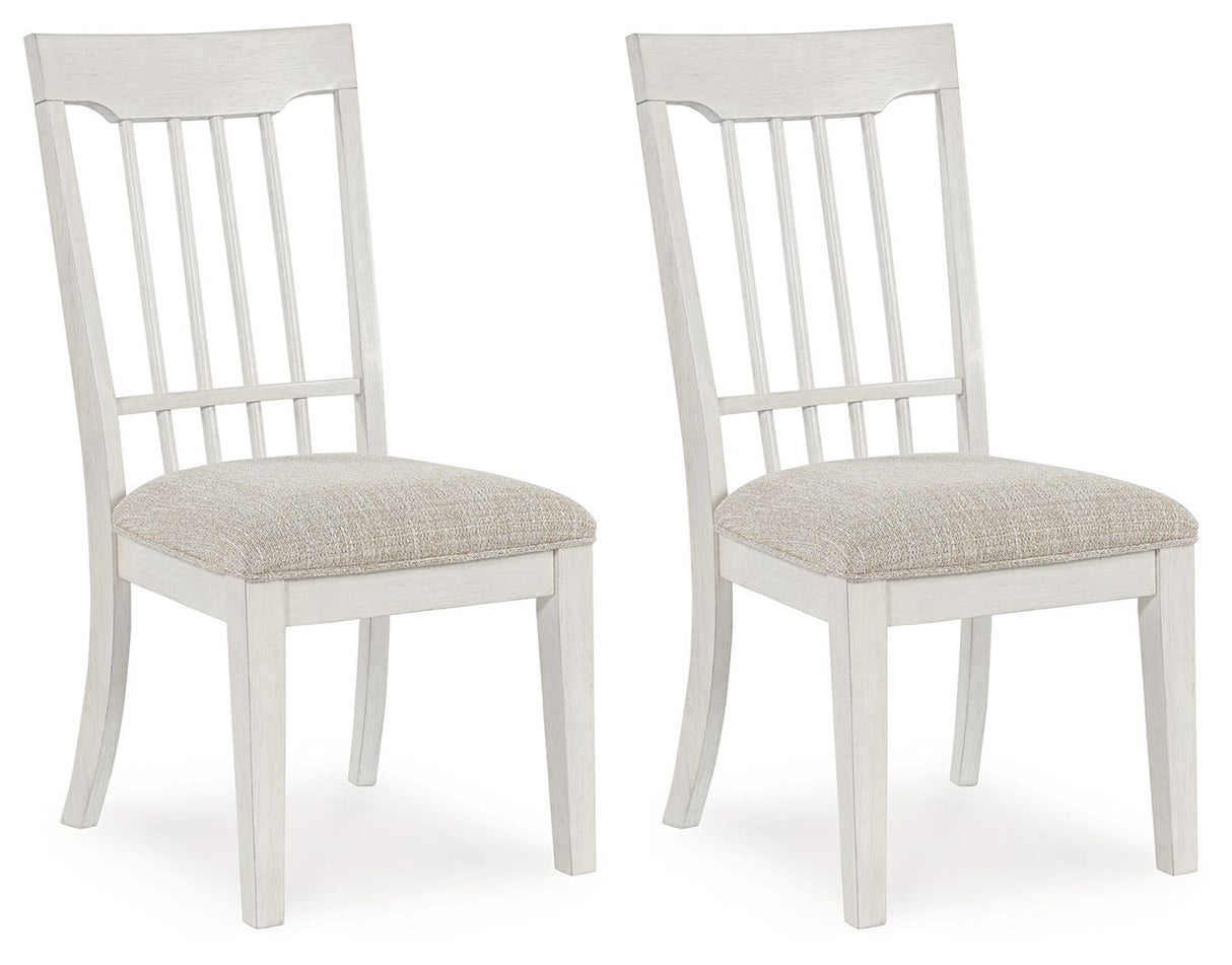Shaybrock - Dining Upholstered Side Chair (Set of 2) - Antique White / Brown