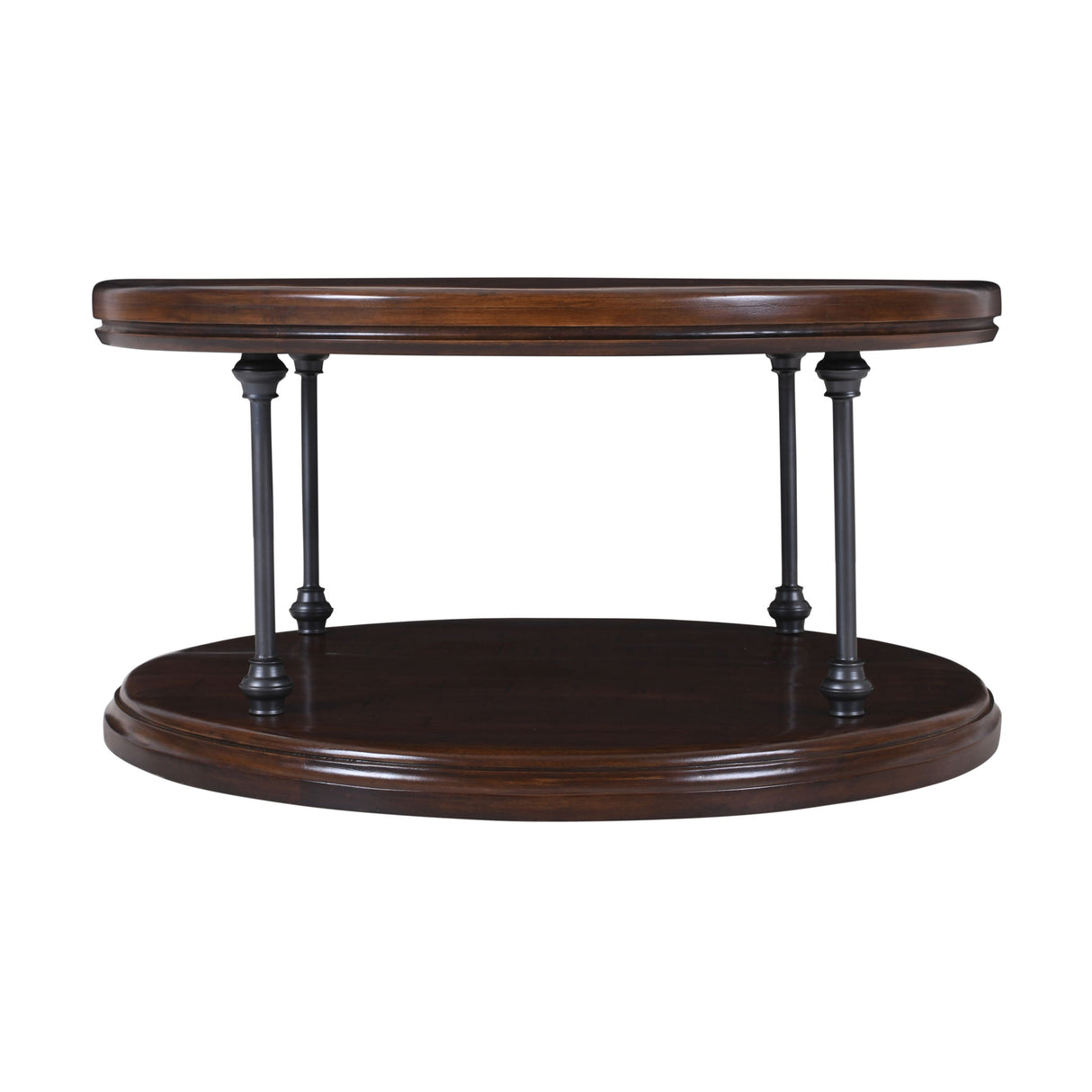 Larson - Round Cocktail Table - Distressed Brown