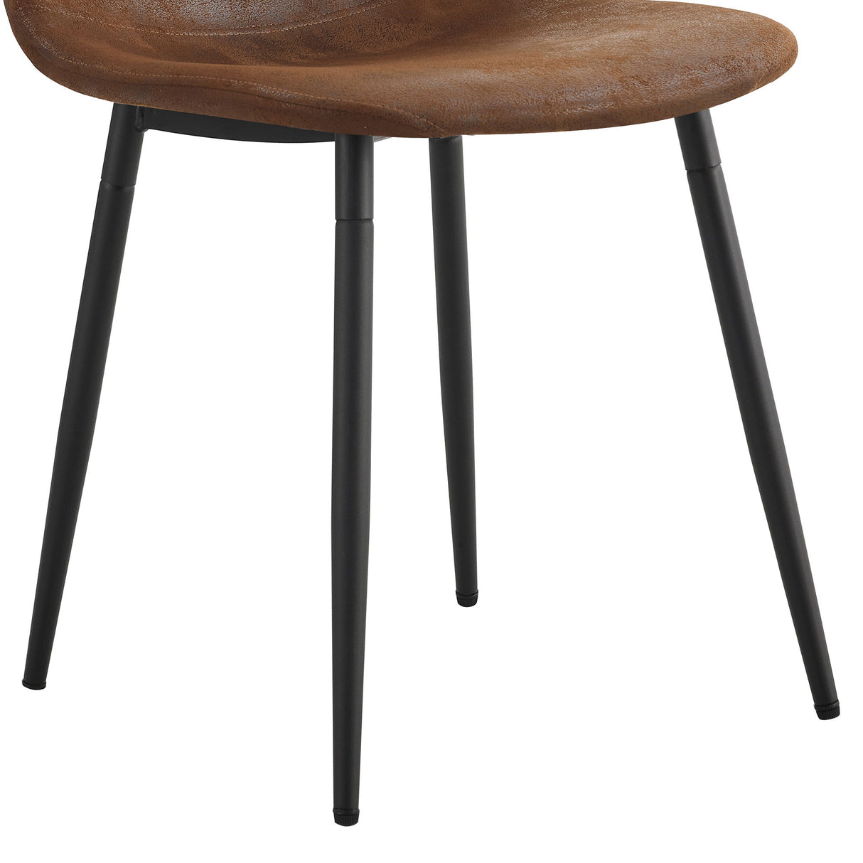 Suede Backrest Chairs With Metal Legs & Herringbone Dining Table Set