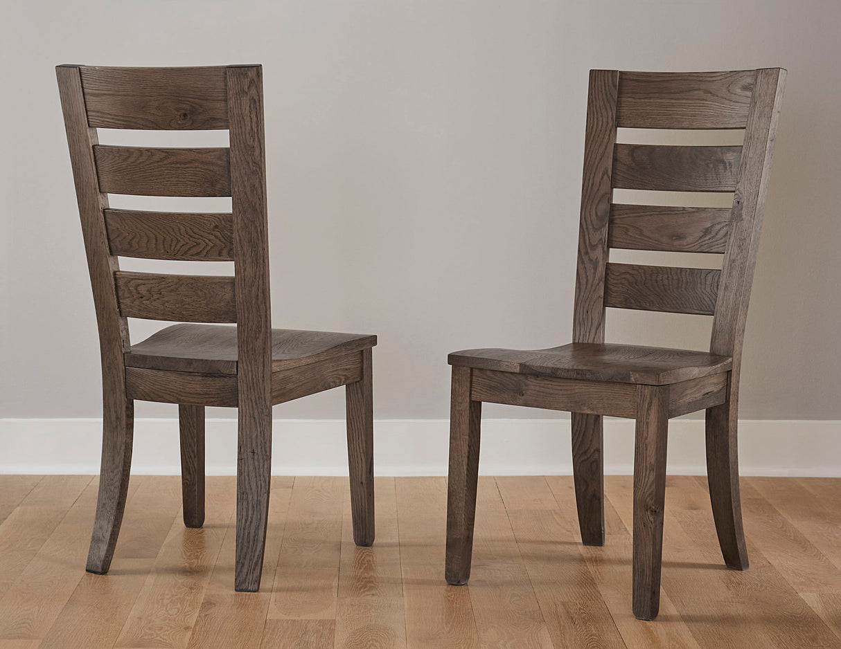 Dovetail - Horizontal Slat Dining Chair - Aged Gray
