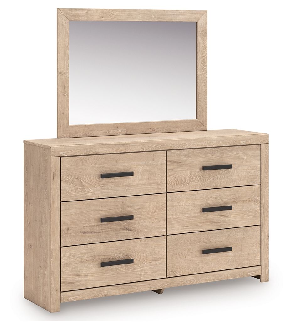 Sanginlane - Dresser and Mirror - Tan