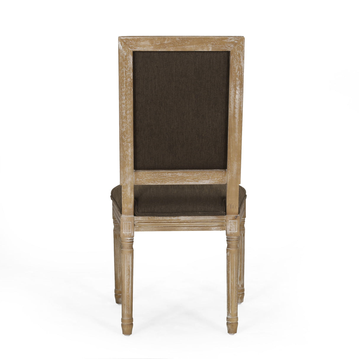 French Country Style Dining Chair With Upholstered Seating And Fluted Legs