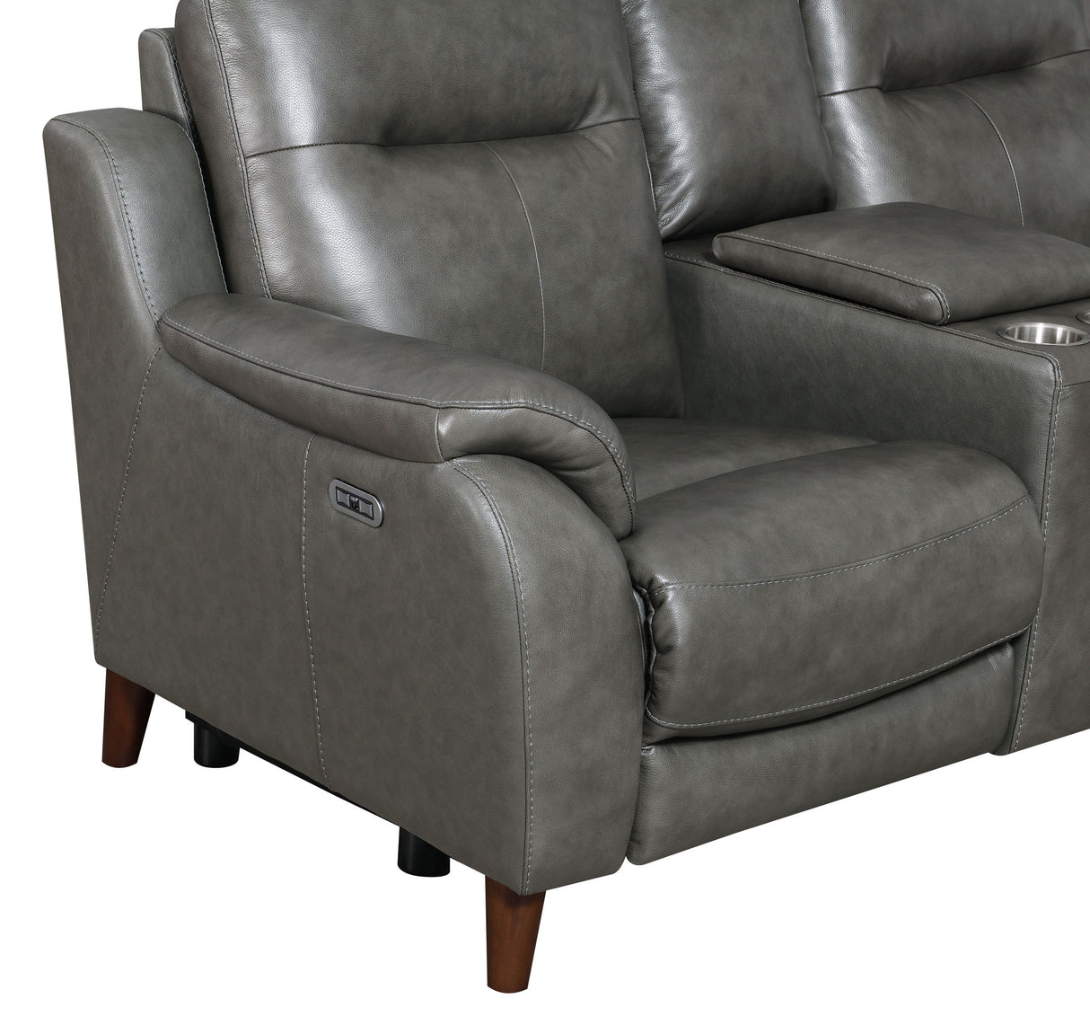 Trento - Dual Power Console Loveseat - Brown