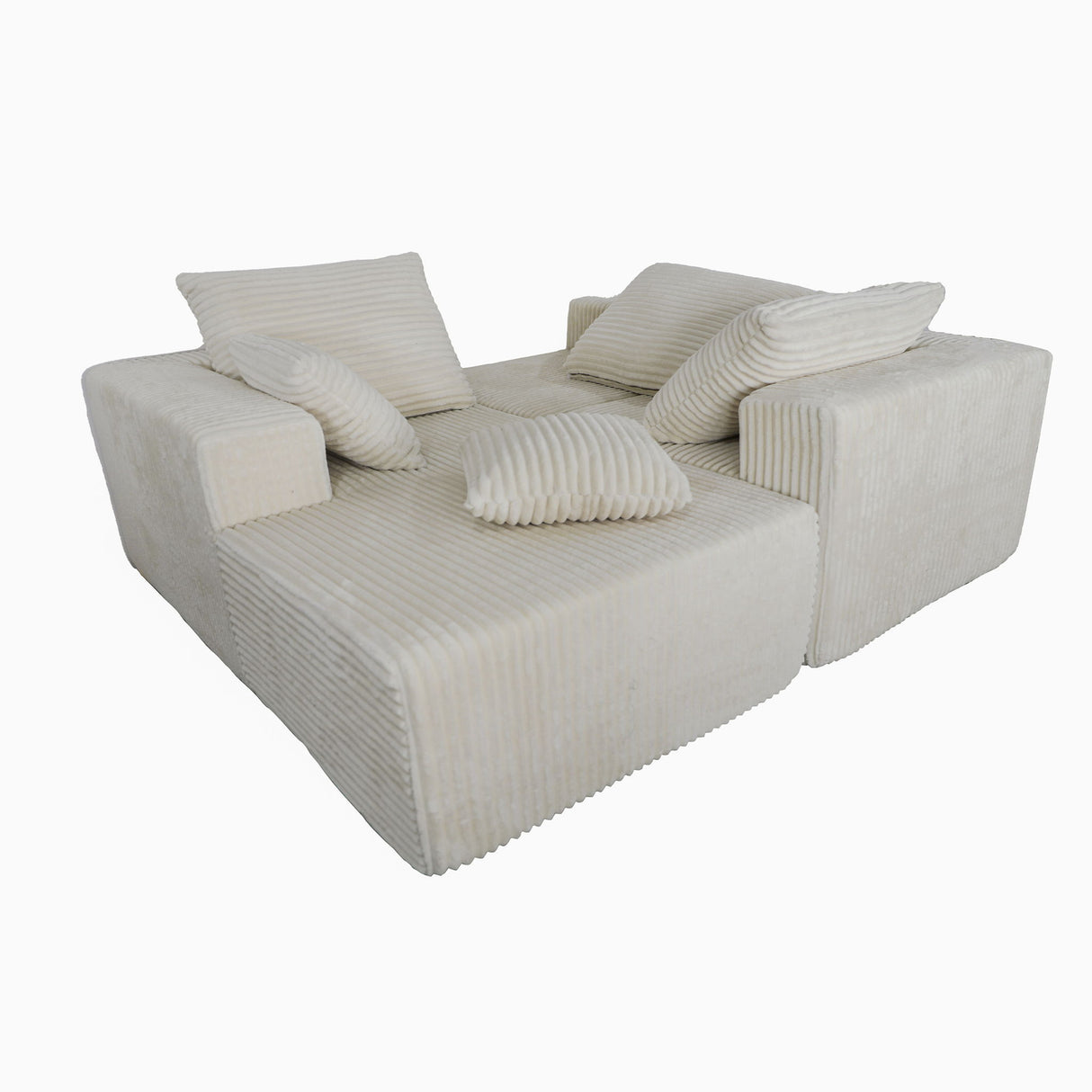 Corner Combination Sofa Sectional Couch With Soft Plush Fabric