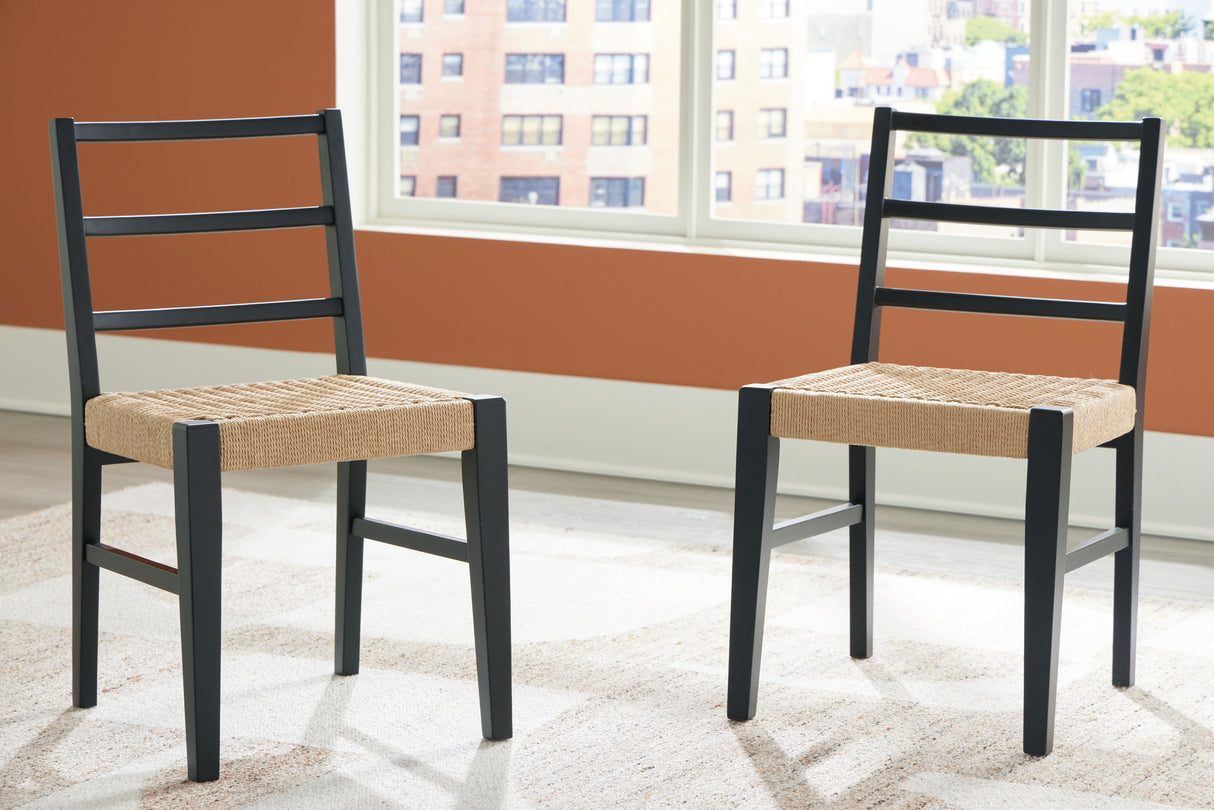 Isanti - Dining Room Side Chair (Set of 2) - Light Brown / Black