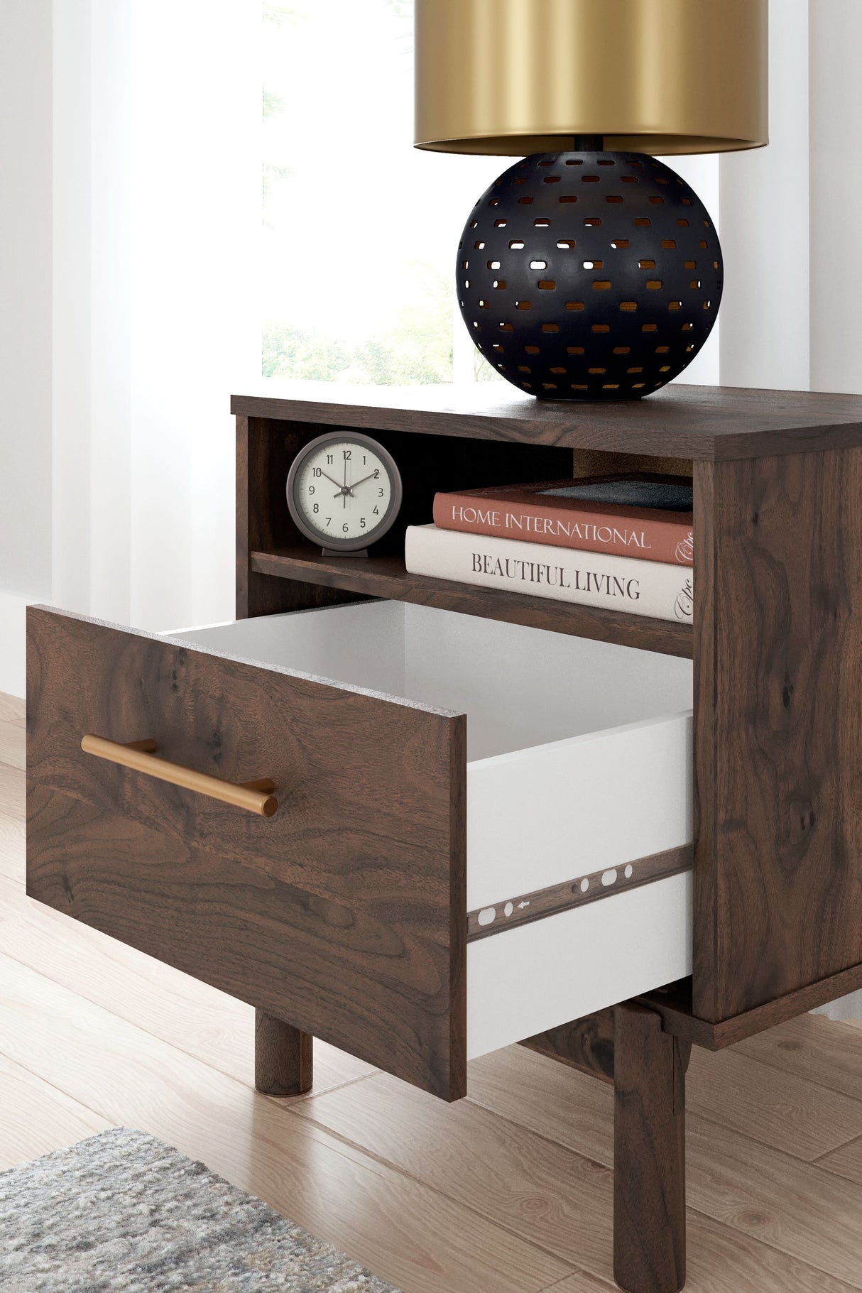 Calverson - One Drawer Night Stand - Medium - Mocha
