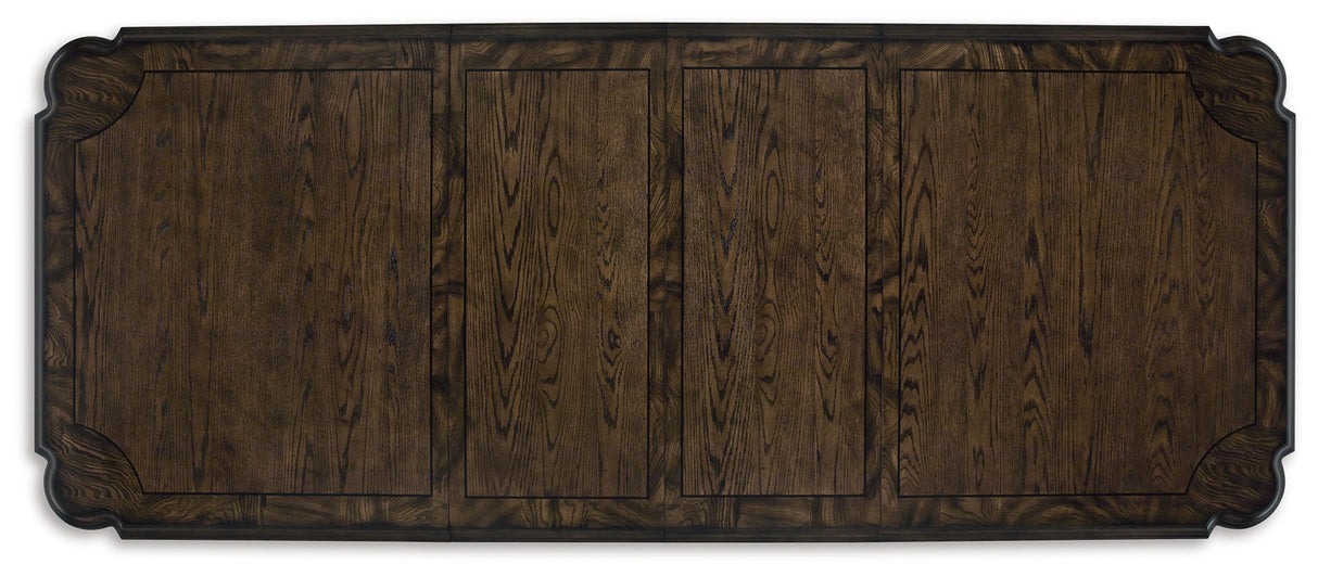 Maylee - 11 Pc. - Dining Extension Table, 4 Side Chairs, 2 Arm Chairs, Storage Bench, Buffet And Hutch - Dark Brown