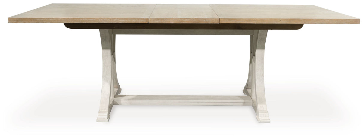 Shaybrock - Rectangular Dining Room Extension Table - Antique White / Brown