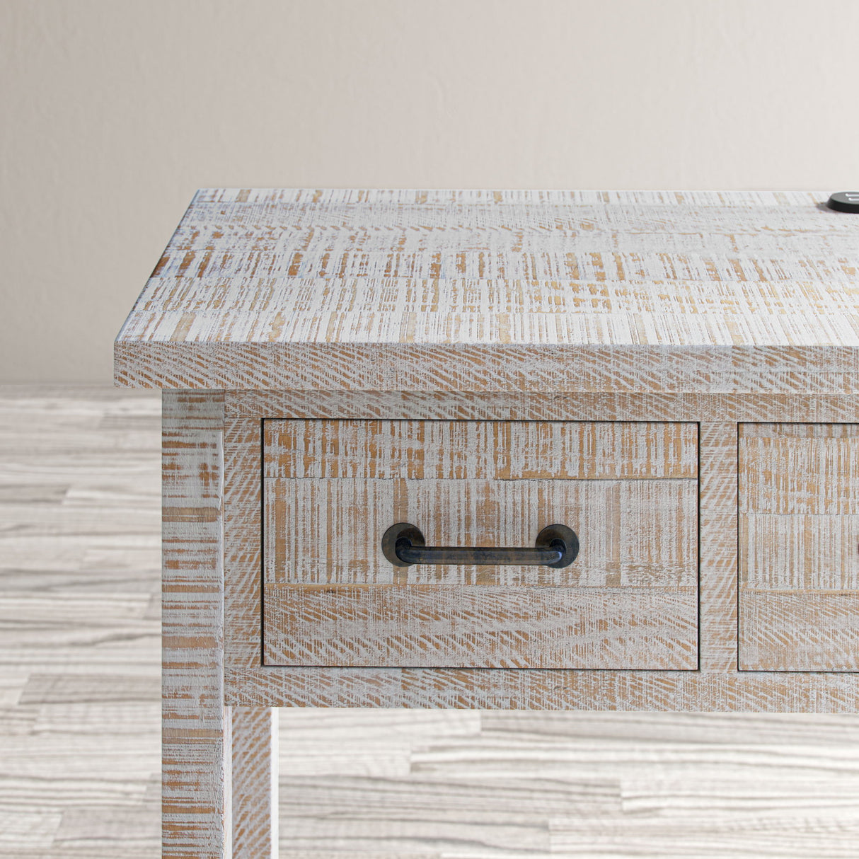 North Coast - 3 Drawer Accent Console - White Wash