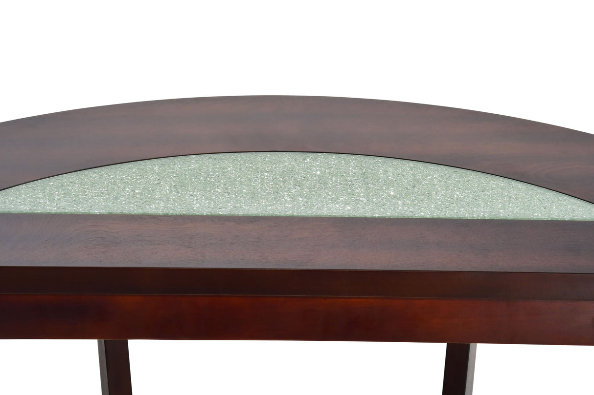 Rafael - Sofa Table With Cracked Glass - Brown