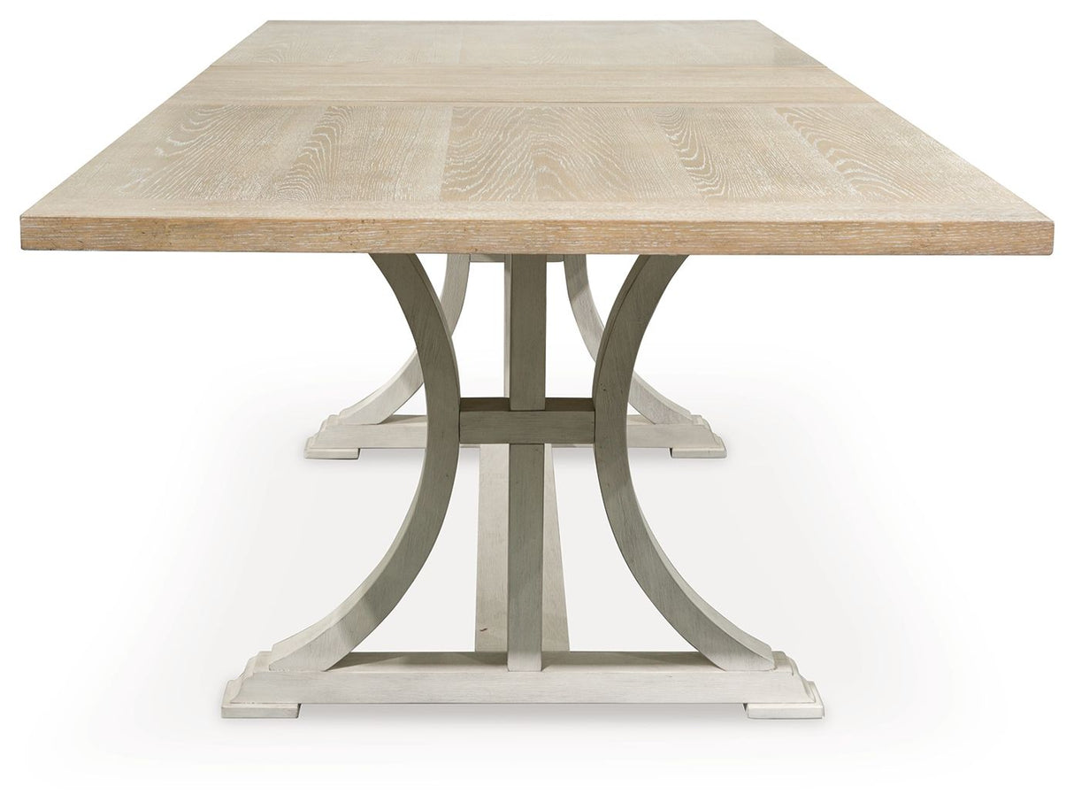 Shaybrock - Rectangular Dining Room Extension Table - Antique White / Brown