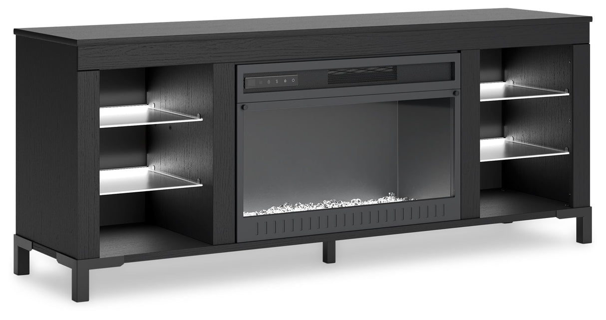 Cayberry - TV Stand With Fireplace - Black