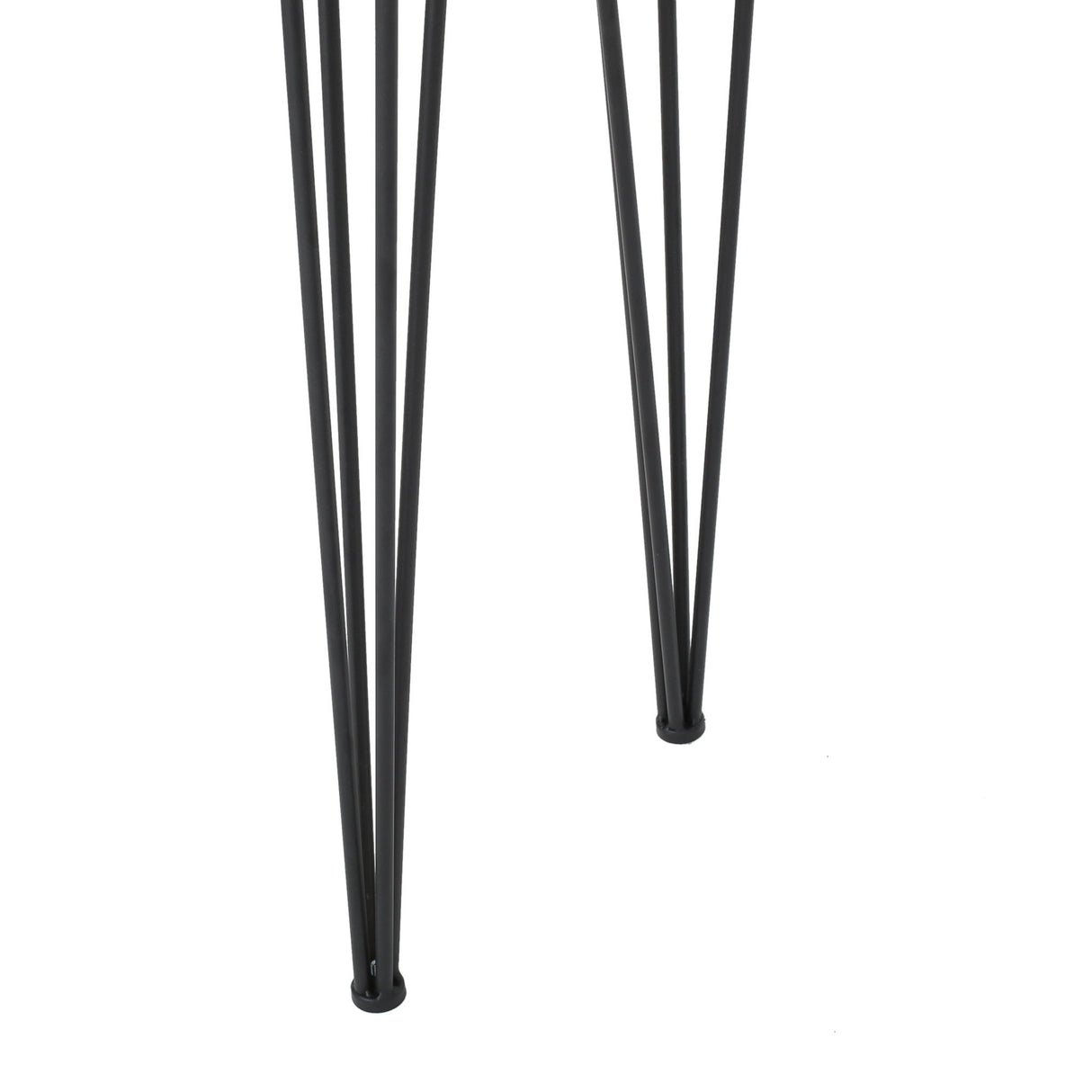 Modern Industrial Breakfast Bar Table, Metal Hairpin Legs & Wood Veneer Top - Natural