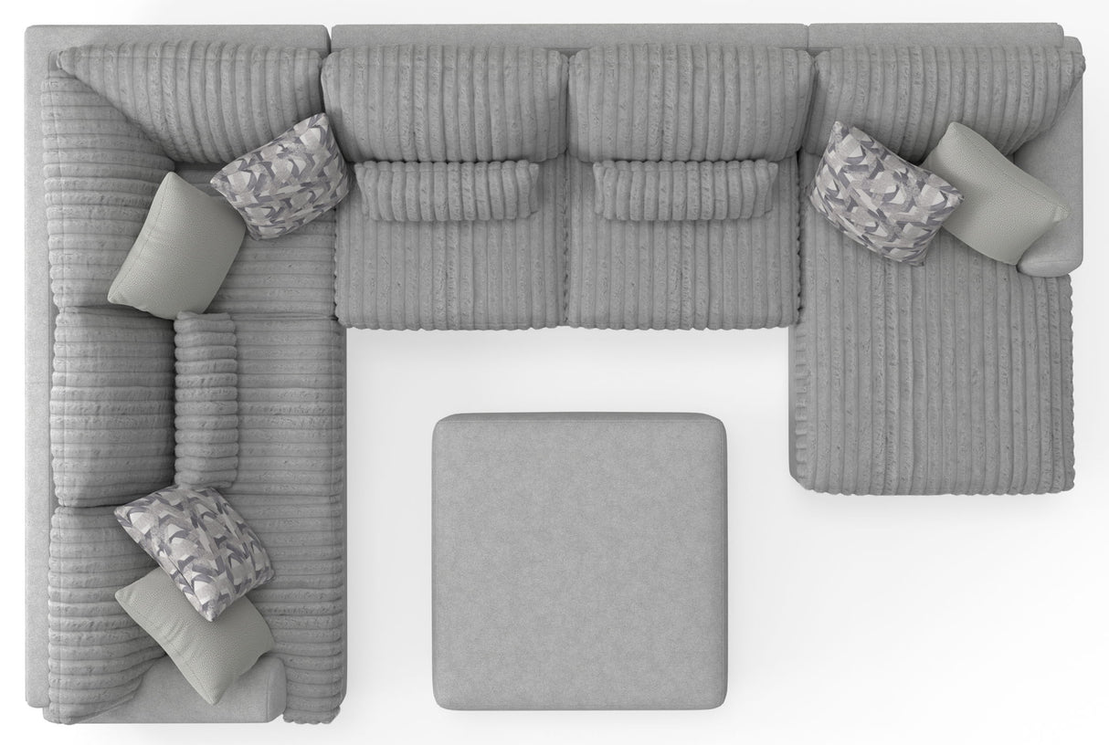 Titan - Sectional With Comfort Coil Seating, Cocktail Ottoman And Accent Pillows Included