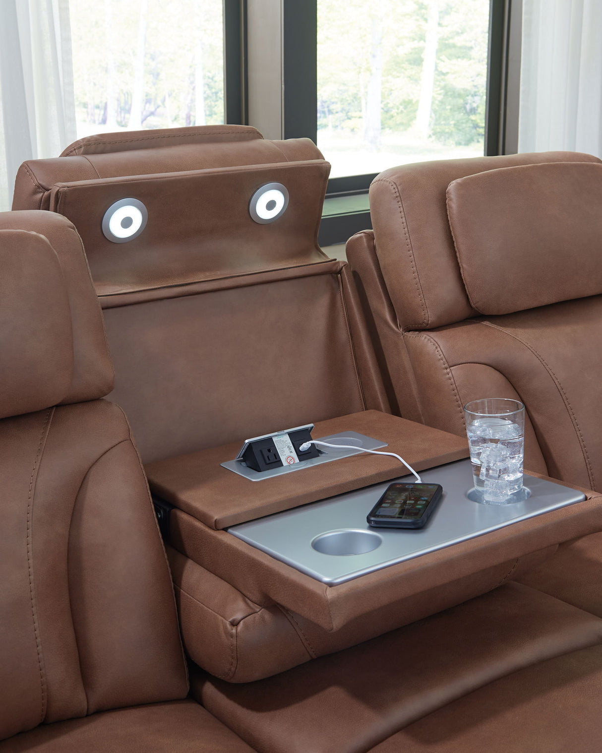 Clean-Slate - Power Reclining Sofa / Adj Headrest - Caramel