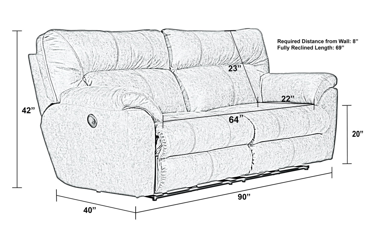 Hollins - 88" Power Reclining Sofa - Coffee