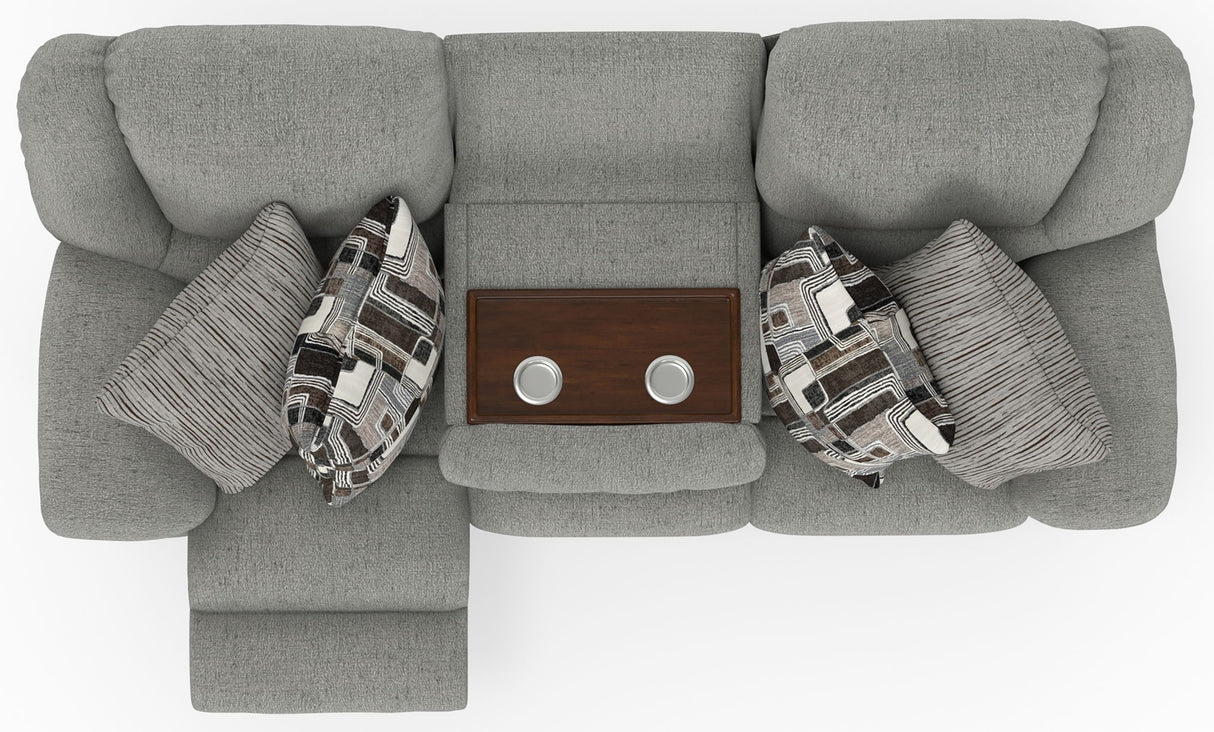 Trifecta - Sofa With 3 Recliners and Drop Down Table