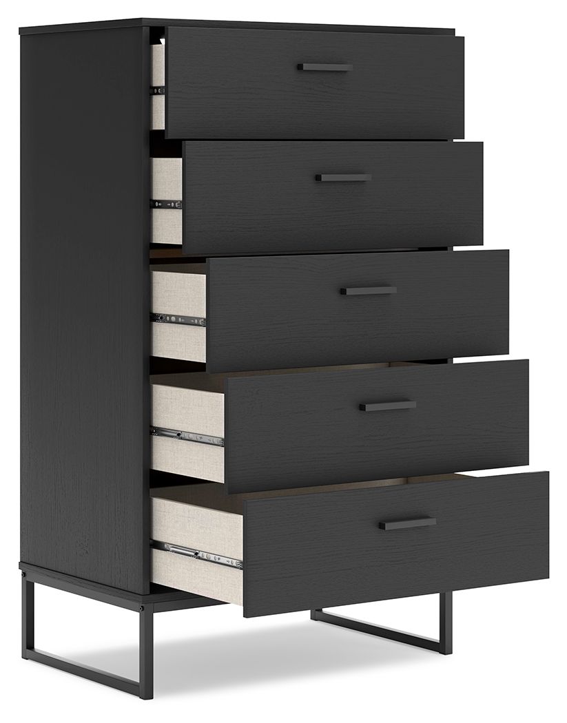 Socalle - Five Drawer Chest - Black