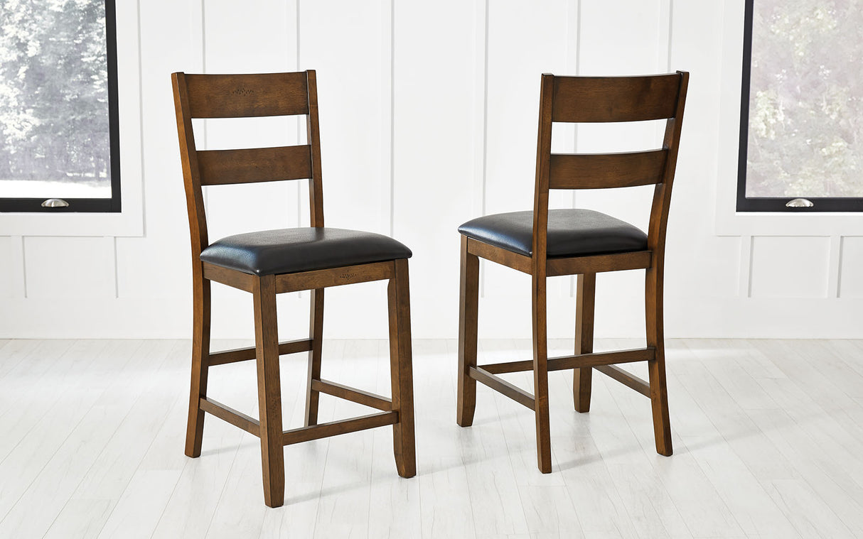 Mariposa Dining Ladderback Stool With Upholstered Seat