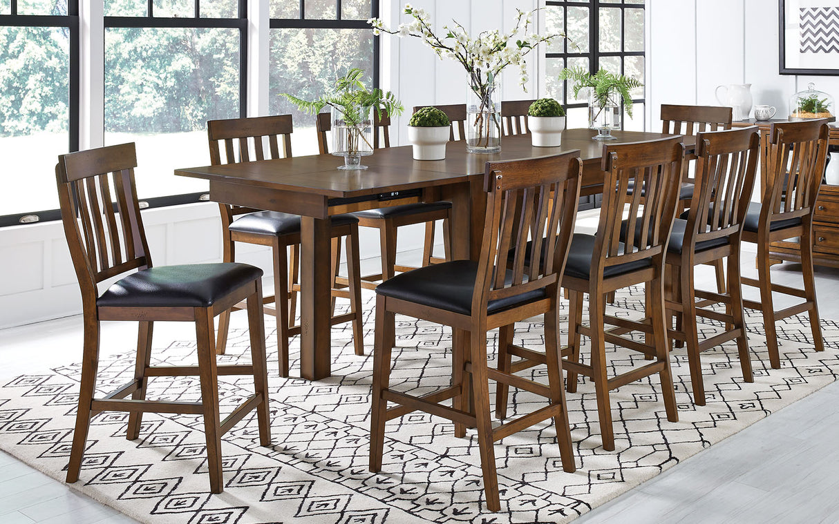 Mariposa Dining Slatback Stool With Upholstered Seat